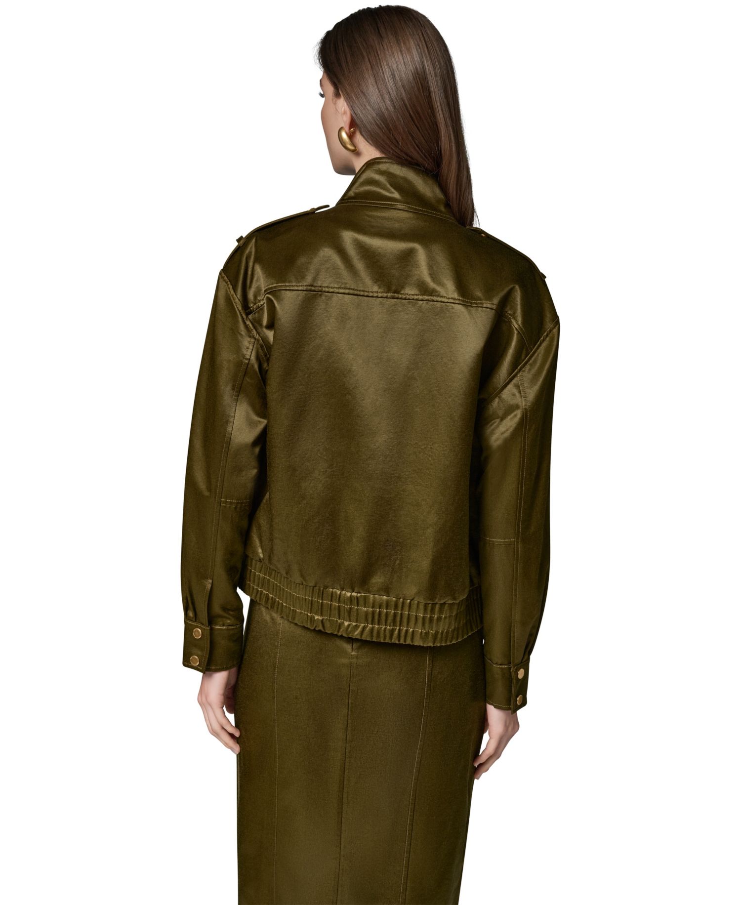 Women's Glazed Cotton Zip-Front Jacket