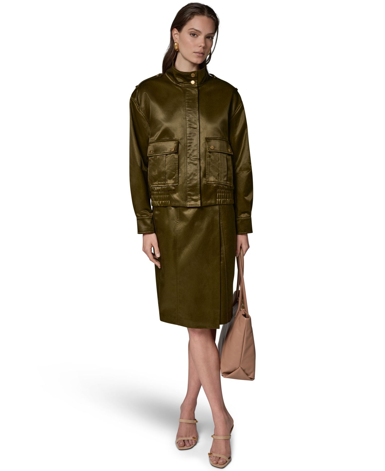 Women's Glazed Cotton Zip-Front Jacket