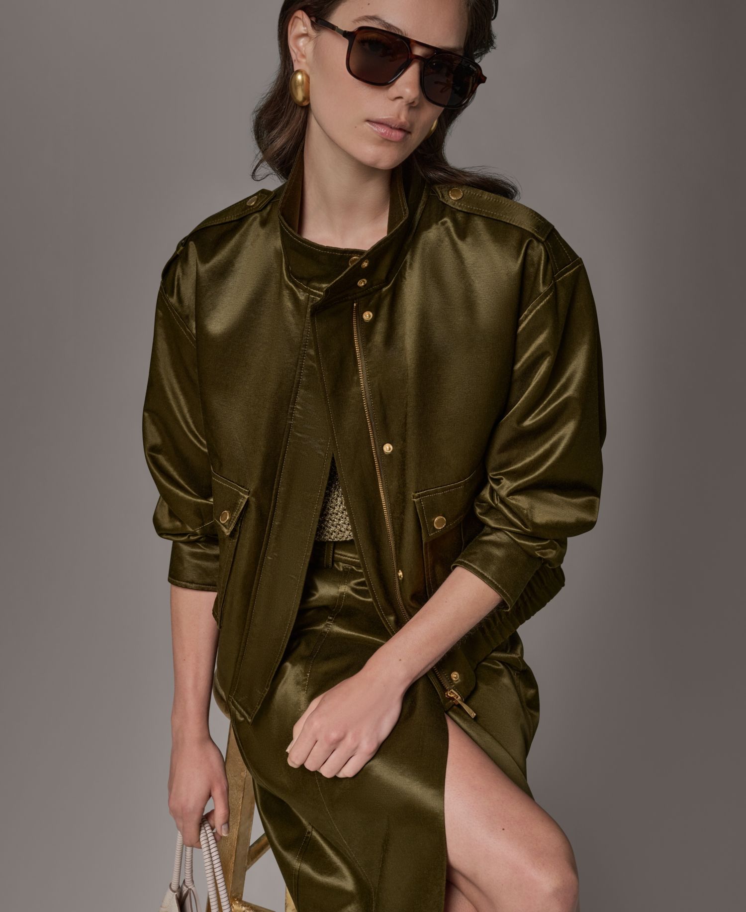 Women's Glazed Cotton Zip-Front Jacket