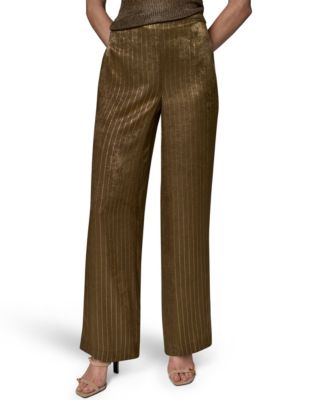 Women's Pinstripe Satin Pull-On Pants