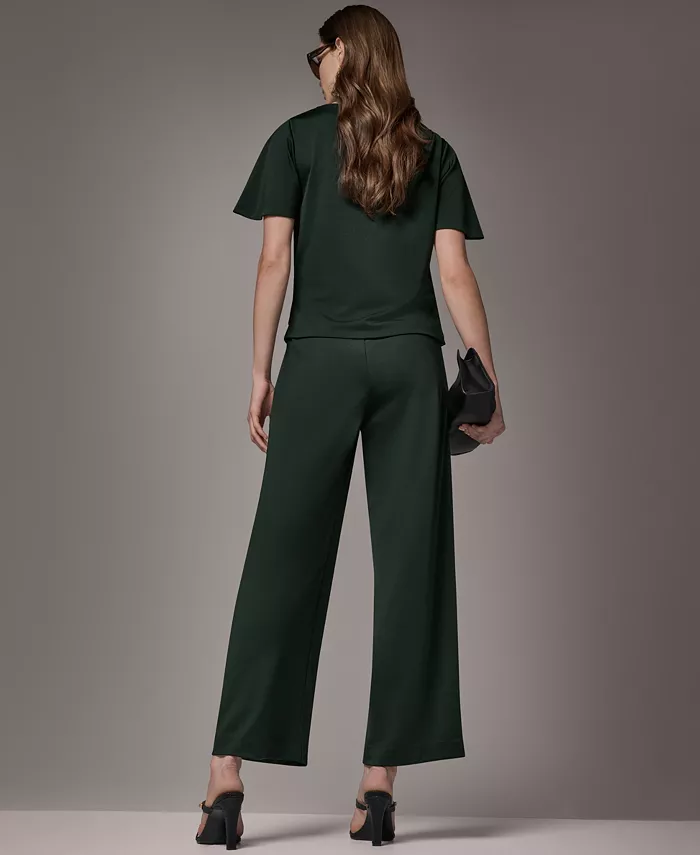 Women's Ruched Side Short-Sleeve Top & Wide-Leg Pull-On Pants - thumbnail 7