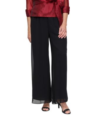 Women's Wide-Leg Chiffon Palazzo Pants