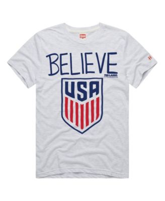 Men's and Women's Gray USMNT Ted Lasso Believe Crest Tri-Blend T-Shirt
