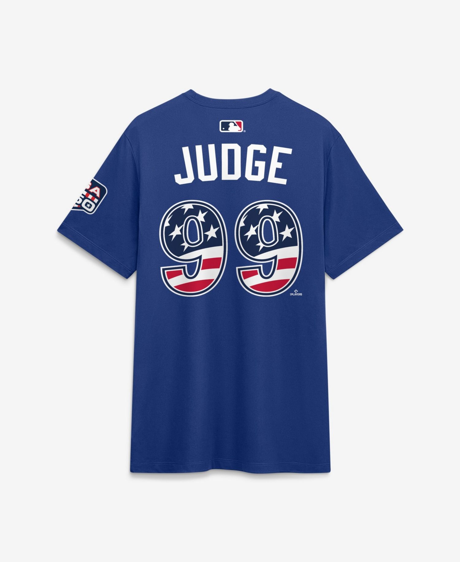 Men's 2026 All-Star Game American League Aaron Judge Rush Blue Name & Number T-Shirt