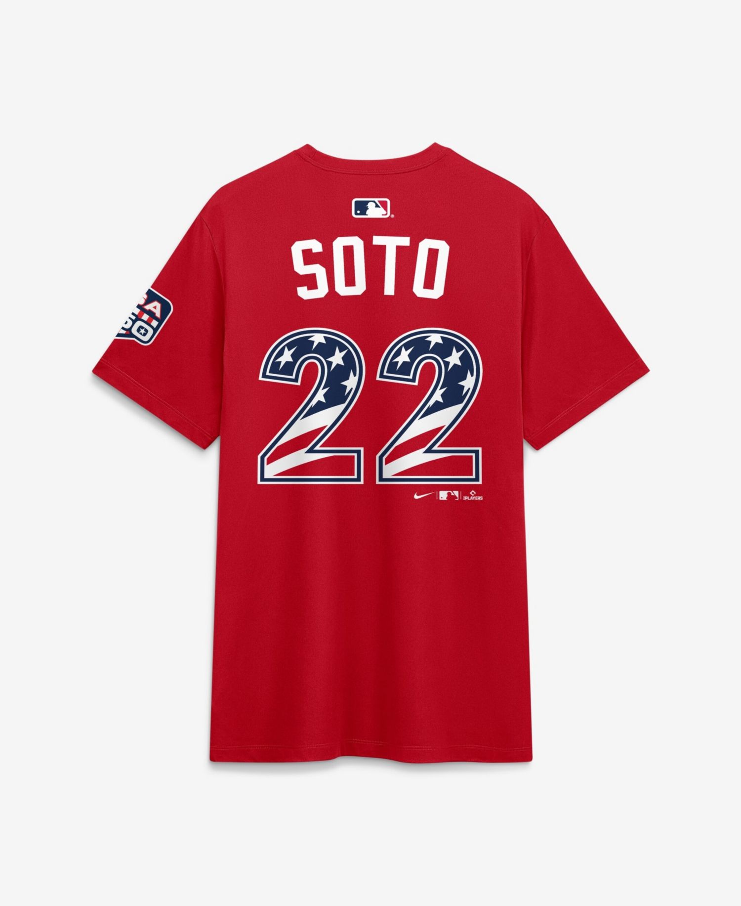 Men's 2026 All-Star Game National League Juan Soto Red Name & Number T-Shirt
