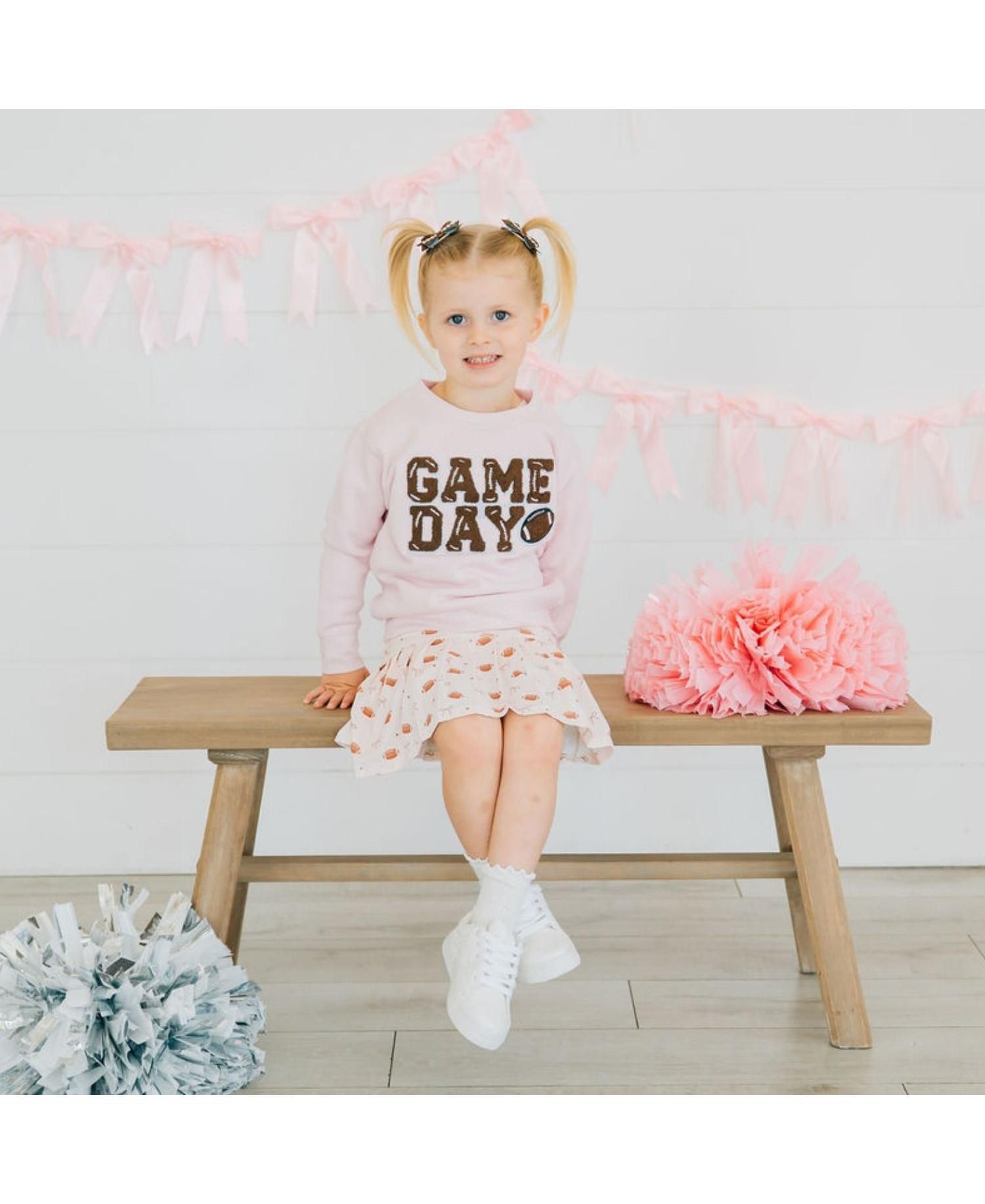 Little Girls Game Day Patch Sweatshirt