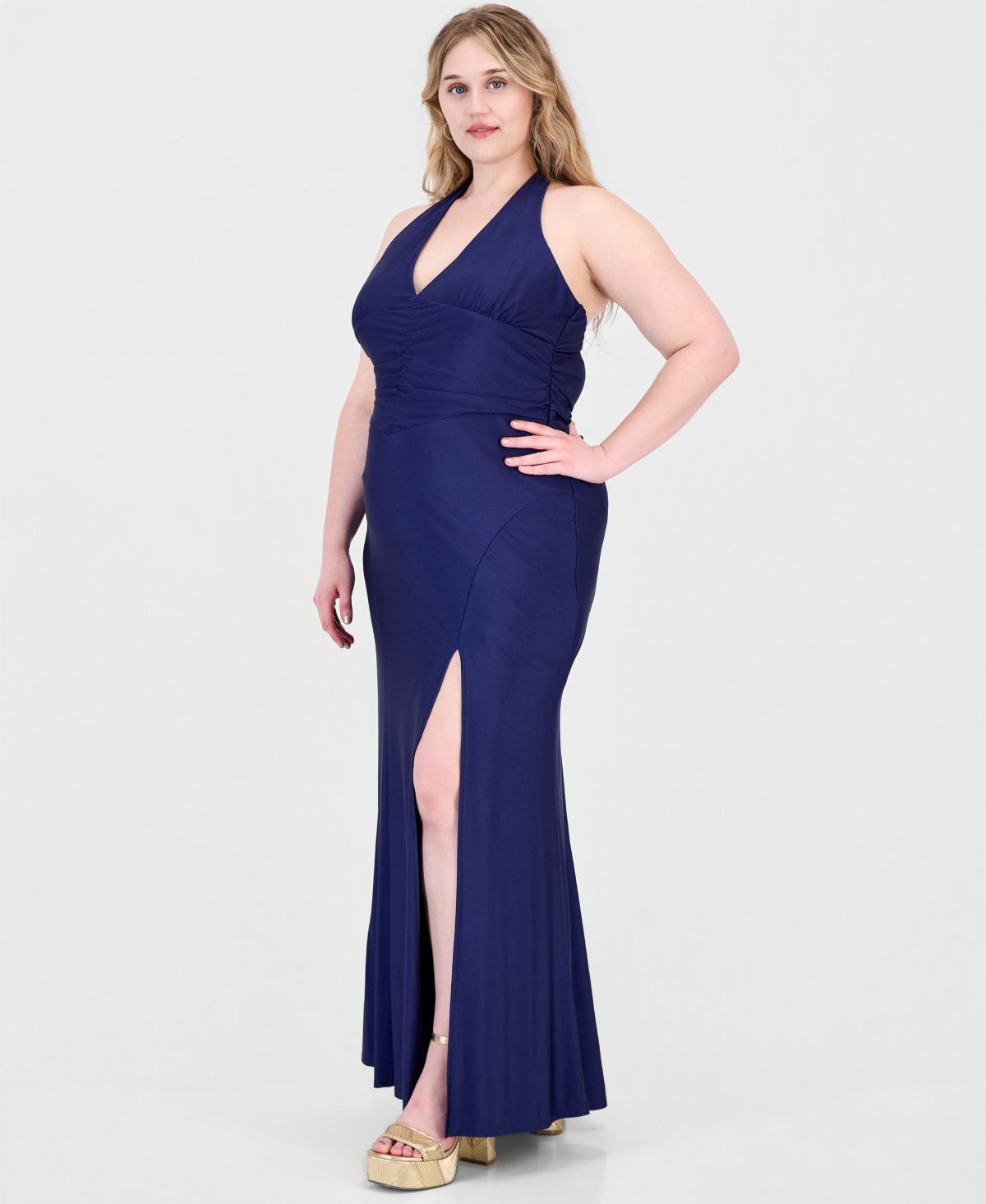 Emerald Sundae Plus Halter Bodycon Maxi Dress