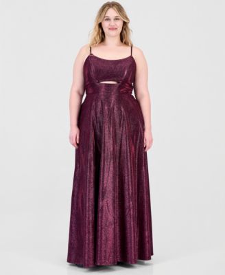 Trendy Plus Size Glitter Sleeveless Gown