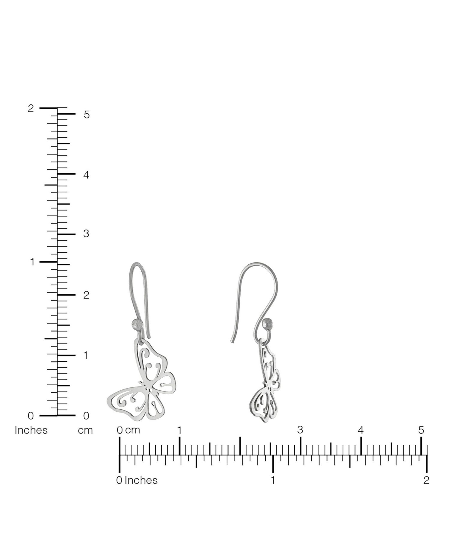 Sterling Silver Laser Cut Butterfly Drop Earrings