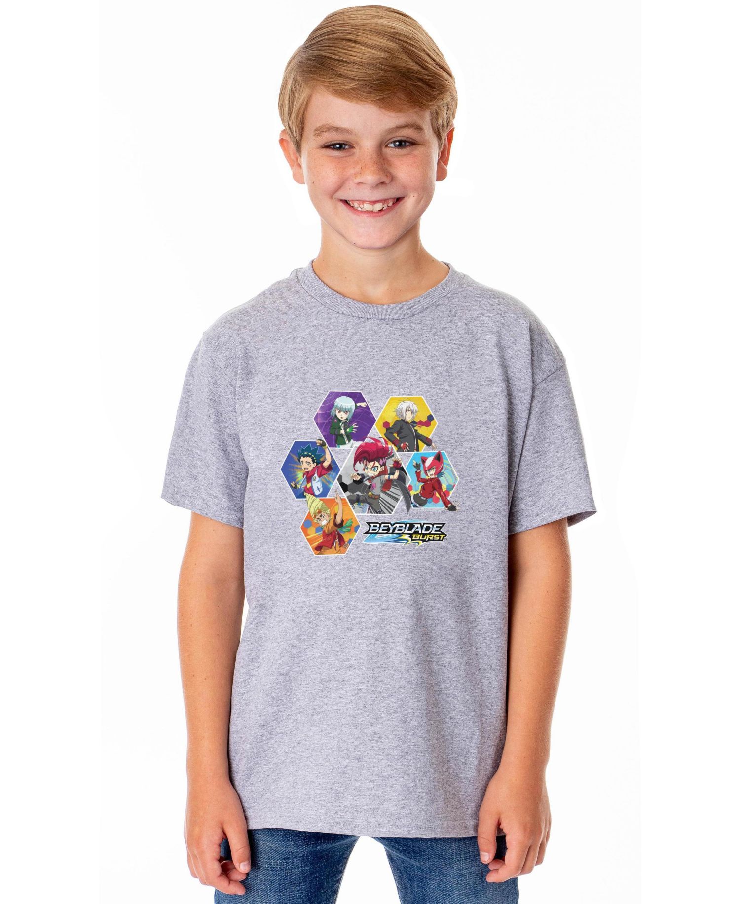 Burst TV Show Series Boys' XS - XL' Unisex Characters Crewneck T-Shirt