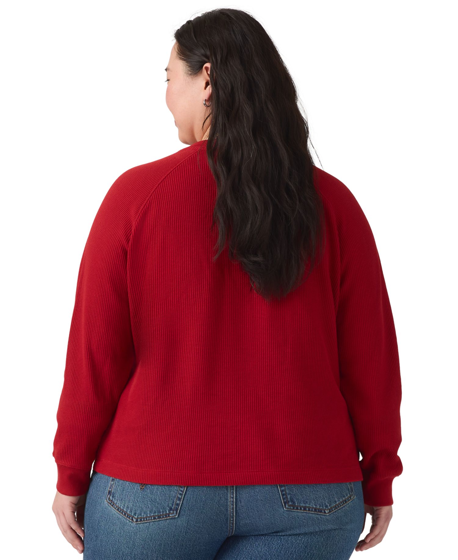 Plus Size Lassen Waffle-Knit Button-Up Henley