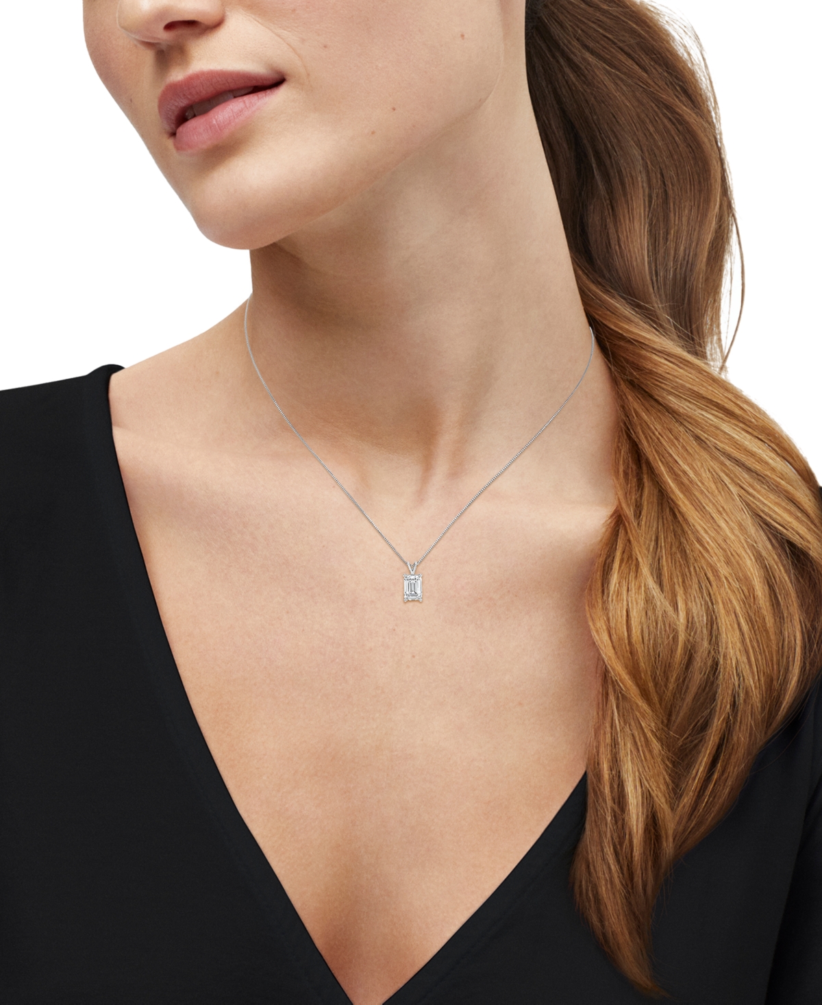 Macy's Igi Certified Lab-Grown Diamond Solitaire Pendant Necklace (1 ct. t.w.) in 14k White Gold