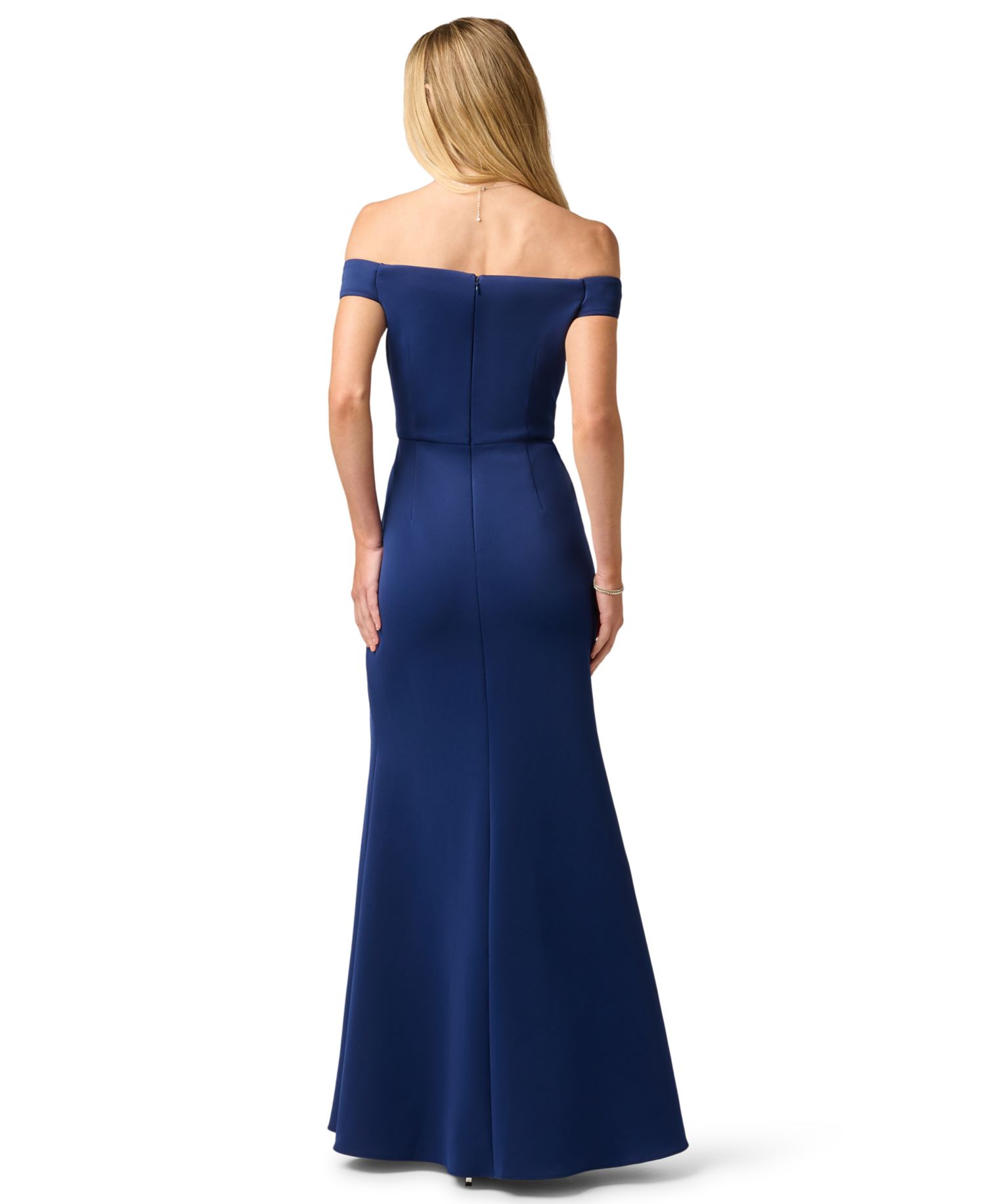 Women's Off-the-Shoulder Scuba Gown Dress