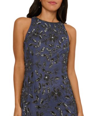 macy's blue cocktail dress Women's Formal & Black Tie Dresses Midi dress My Actual Waist is:43