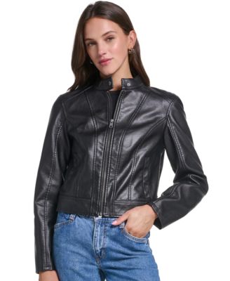 Women's Faux Leather Racer Jacket