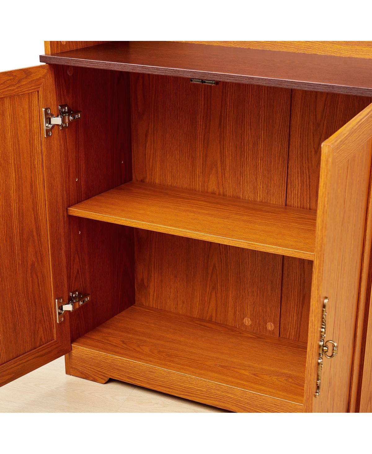 Streamdale Furniture 2-Piece Tall Storage Bookcase with Adjustable Shelves and Cabinet