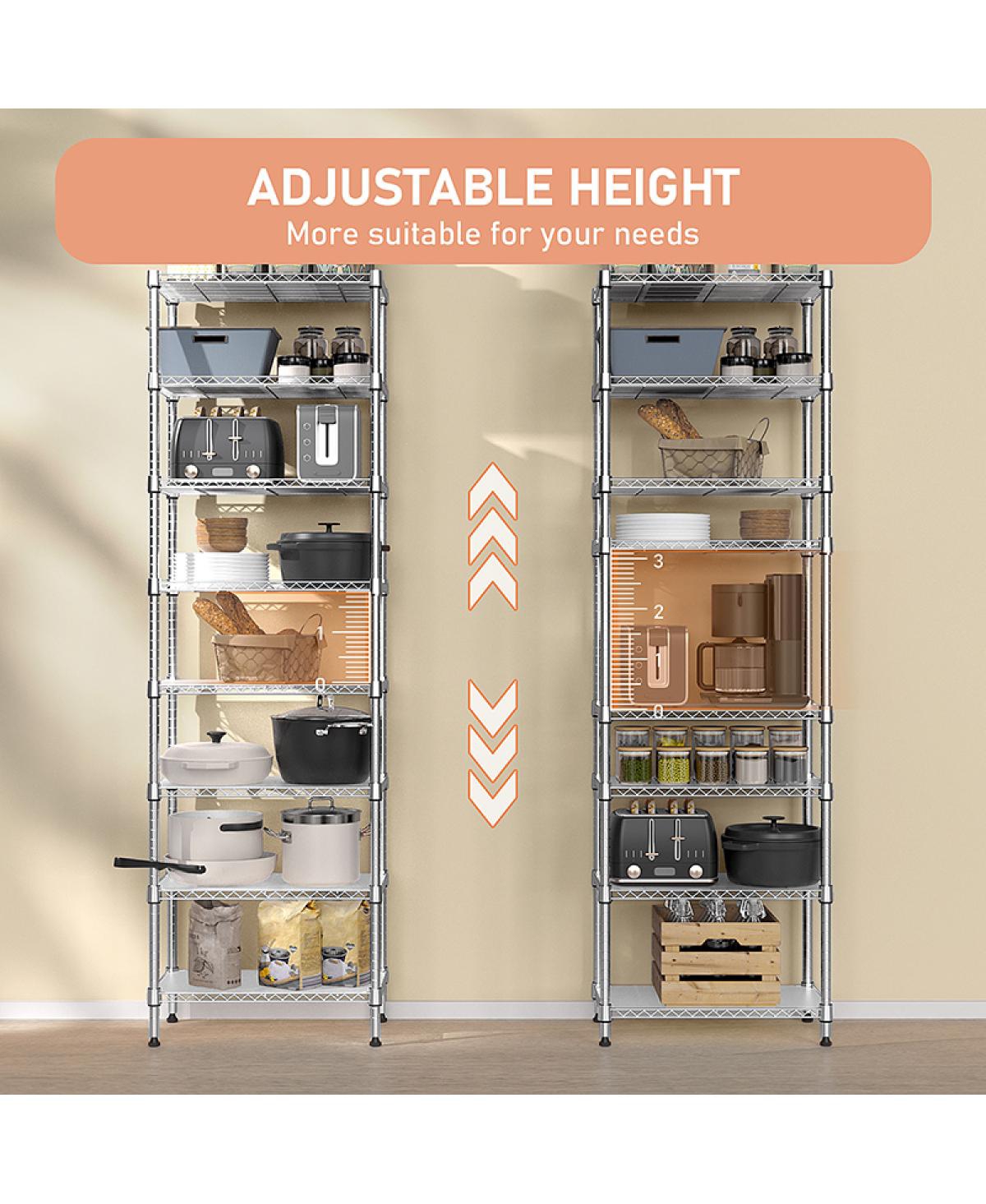 Streamdale Furniture 8-Tier 2000 lbs Heavy Duty Metal Wire Storage Shelving Unit