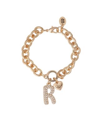 Pave Initial Charm Bracelet - 7.5 inch