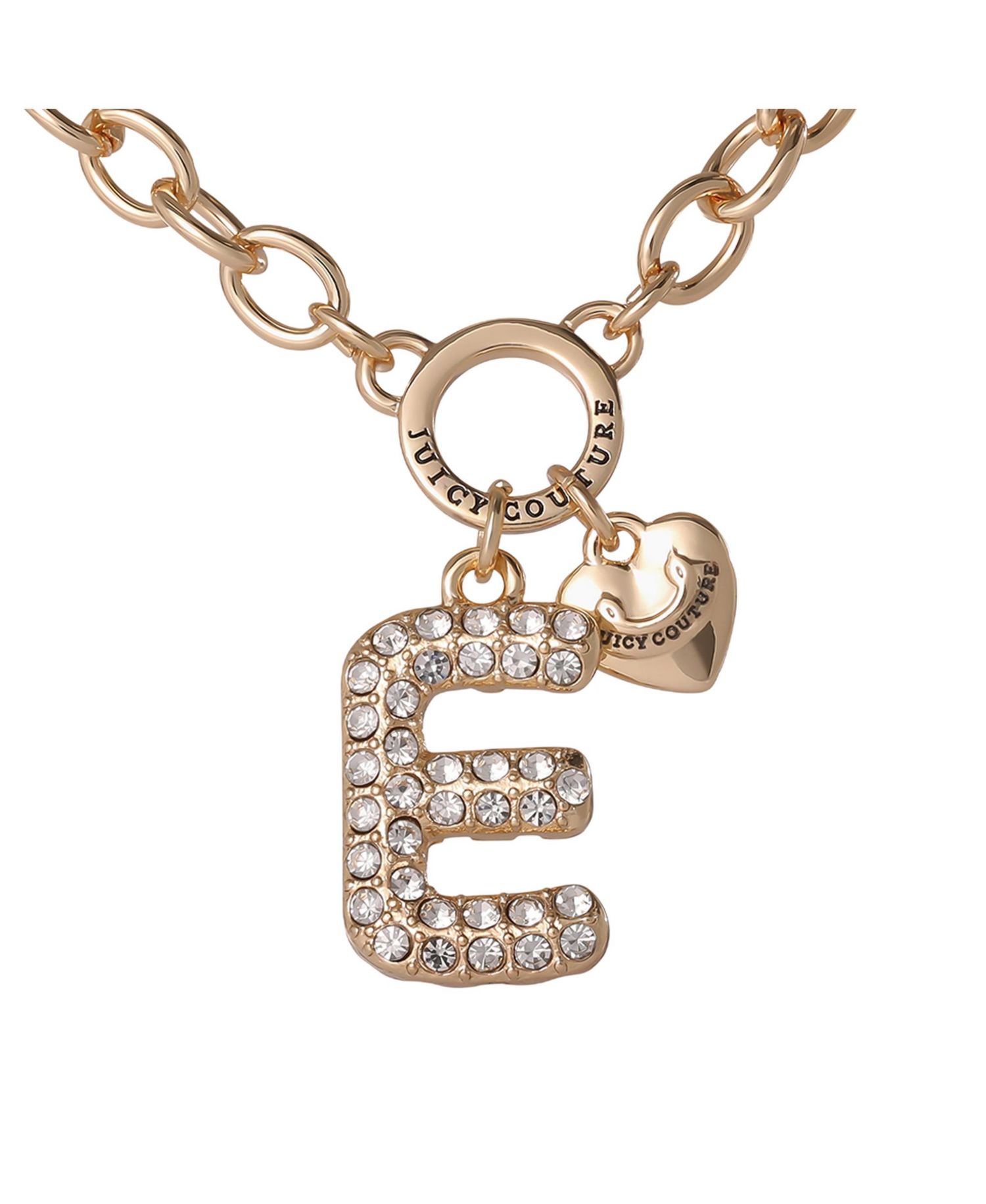Bubble Letter Necklace for Women with Clear Stones 18"+2", Chunky Initial Necklace