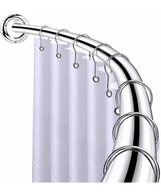 45-72" Wall Mounted Single Curved Shower Rod, Rust-Proof, Need Drilling