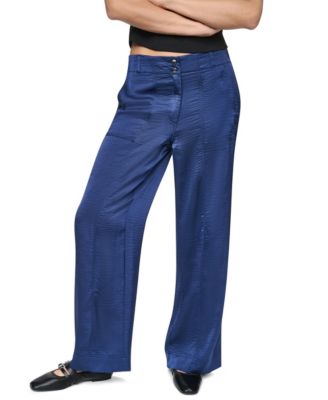 Women's Wide-Leg Double-Button Front Glazed Pants
