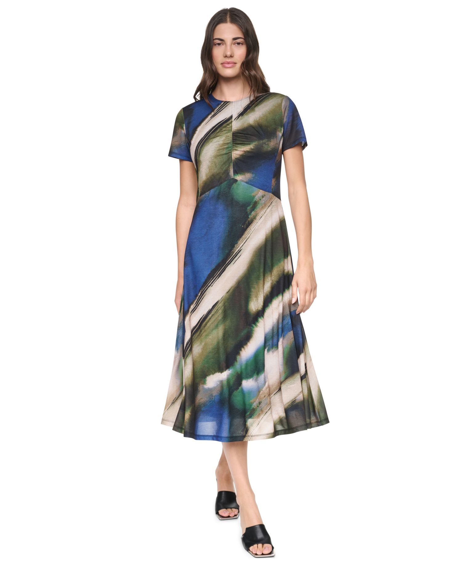 Women's Crewneck Short-Sleeve Pull-On Dress