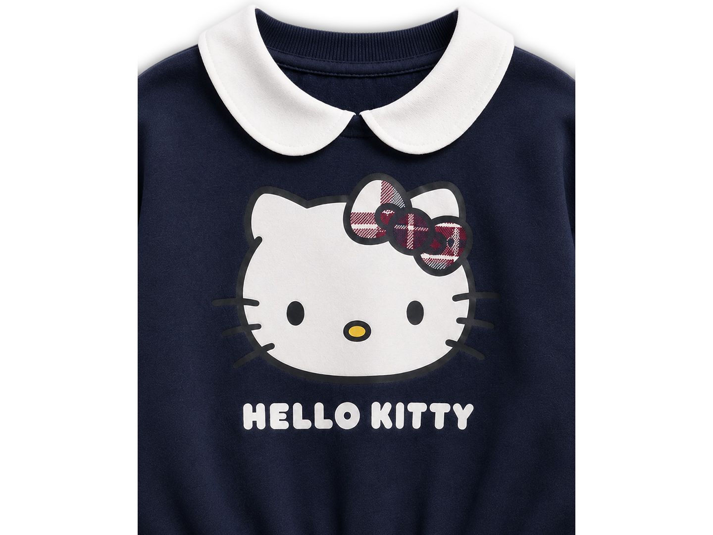 Детский комплект Hello Kitty: свитшот с воротником Питера Пэна и юбка, 2T-6X, цвет: Тёмно-синий — фото 3