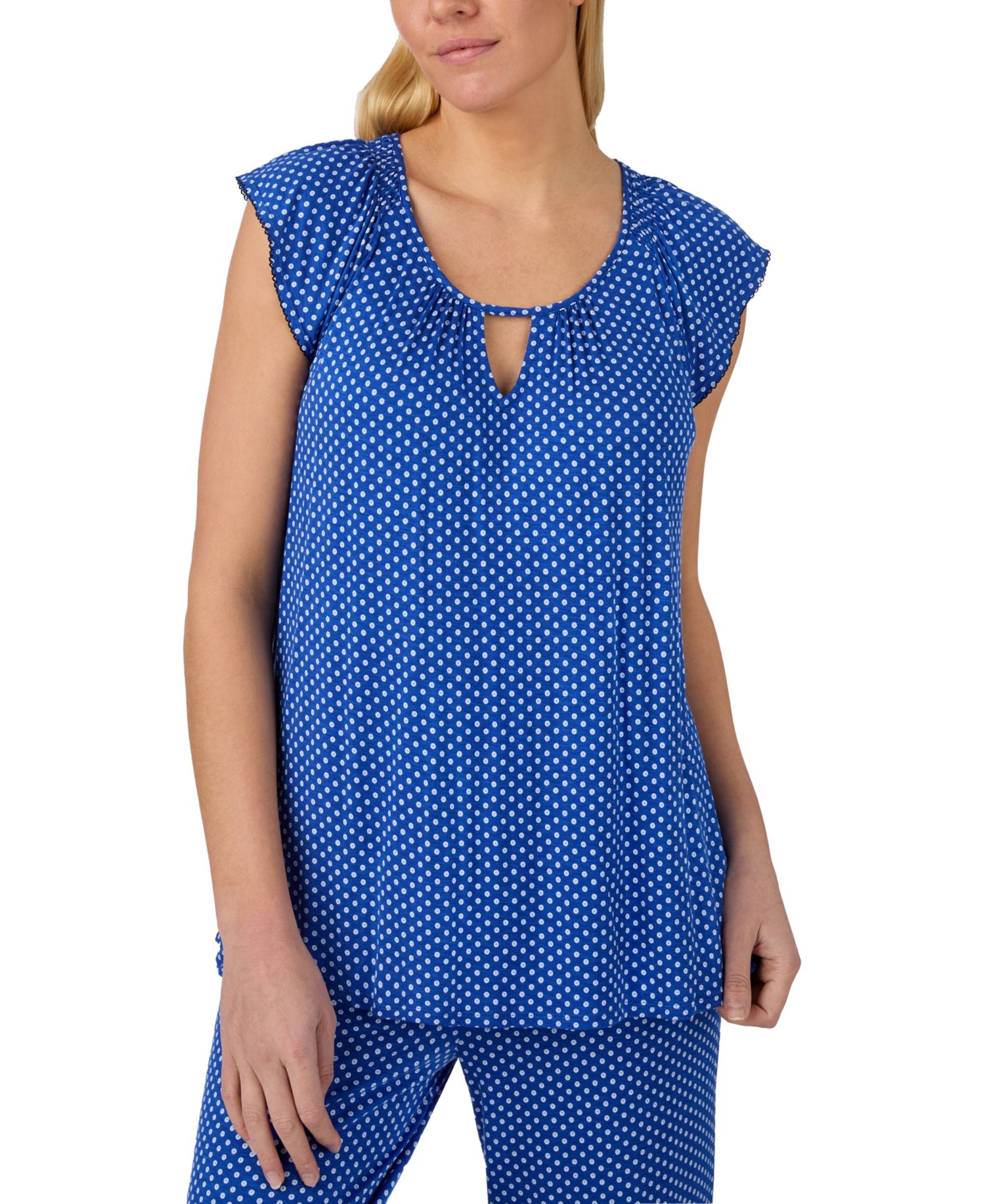 Women's Scoop Neck Top & Cropped Pajama Pants, 2-Piece Set
