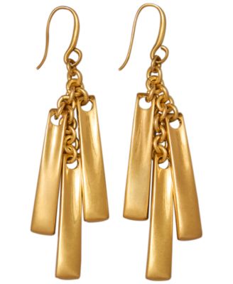 Gold-Tone Movement Drop Earrings