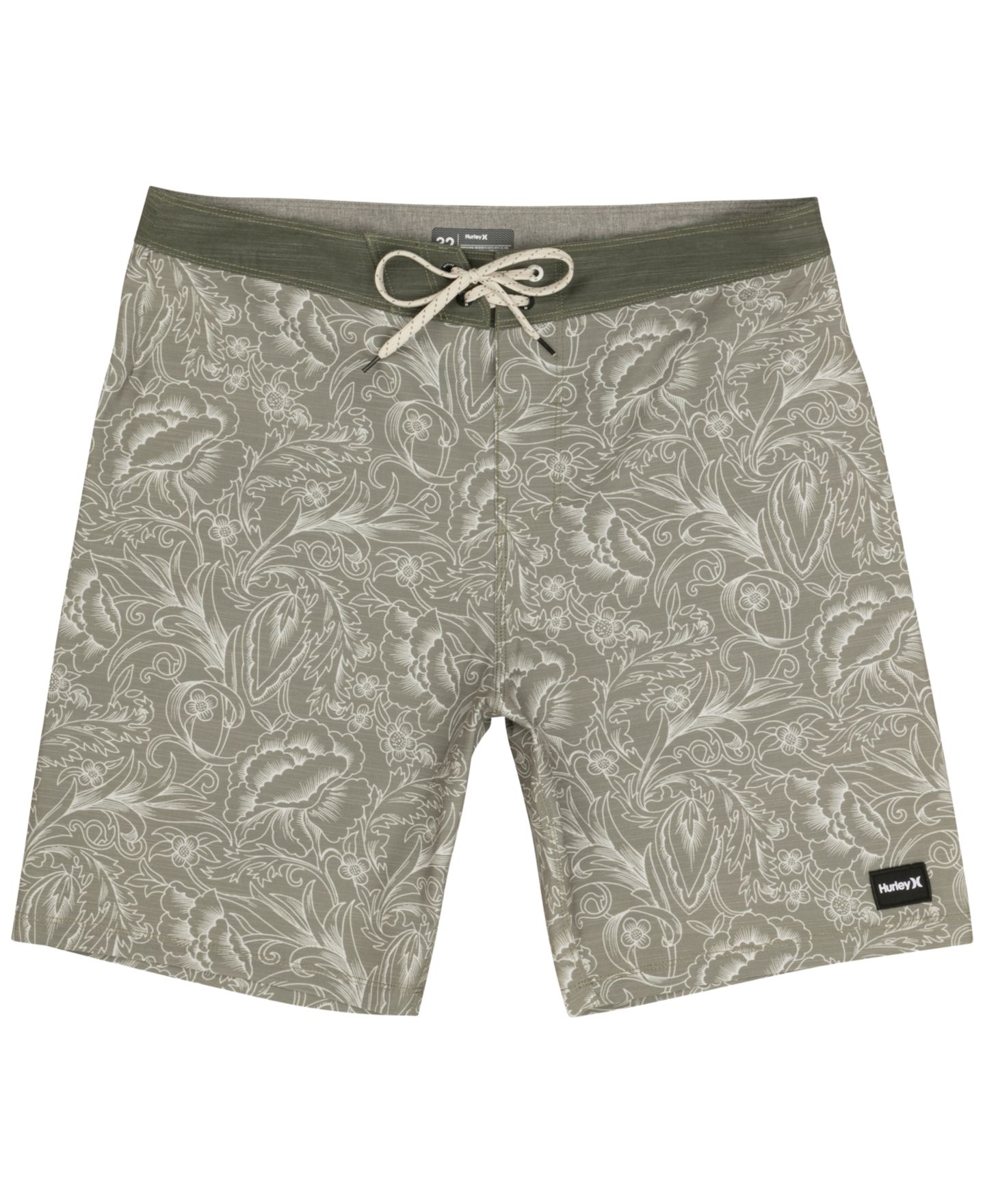 Пляжные шорты Quiksilver Quick-Dry для мужчин, цветочный принт — Hurley, цвет: Армейский — фото 5