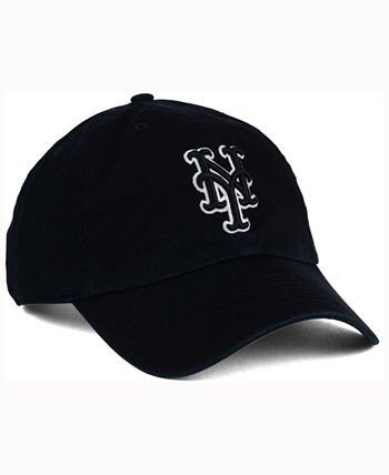 '47 Brand New York Mets Clean Up Adjustable Hat - Black & White, Cotton Twill, OSFA - View #5