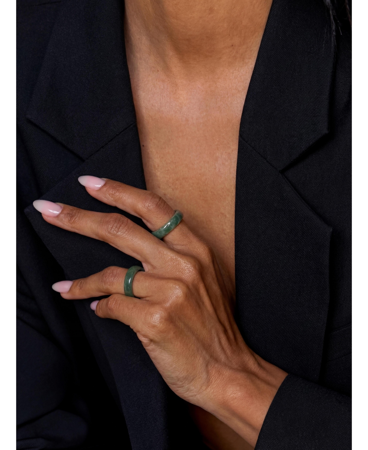 Gale — Cyan square jade ring