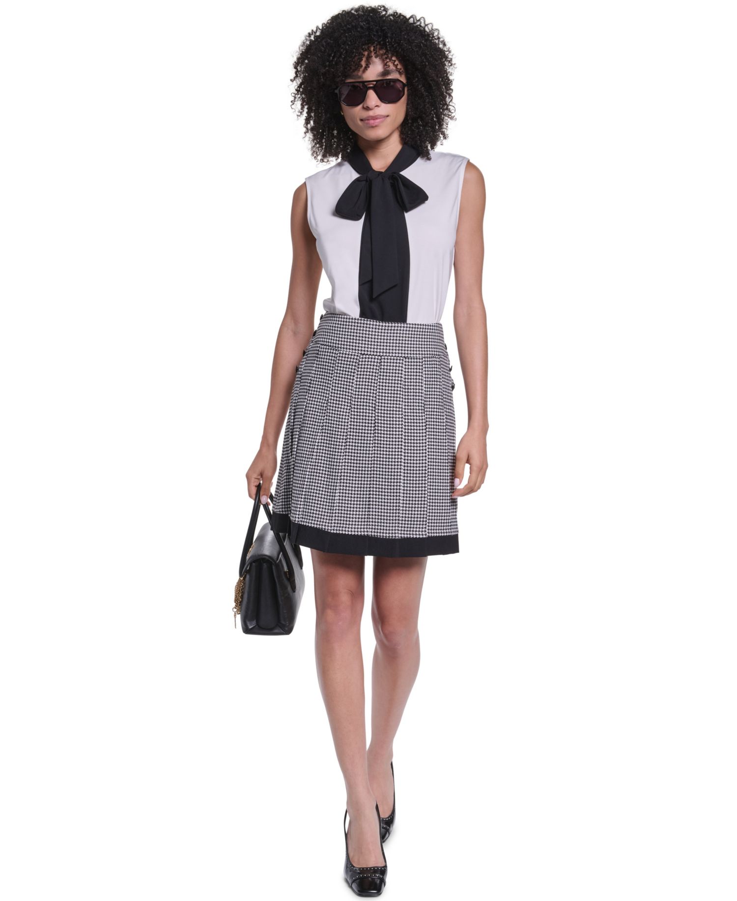 Women's Knee-Length Pleated Skirt