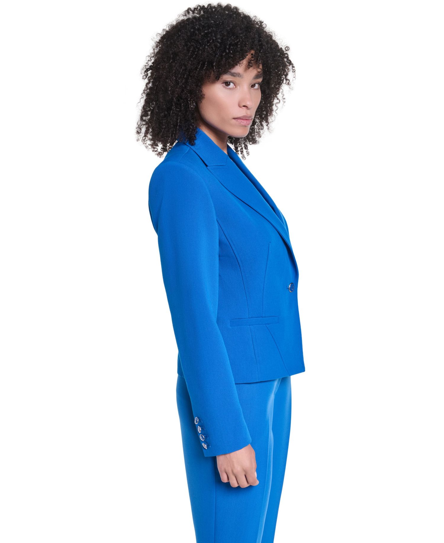 Women's V-Neck Cropped Tailored Blazer