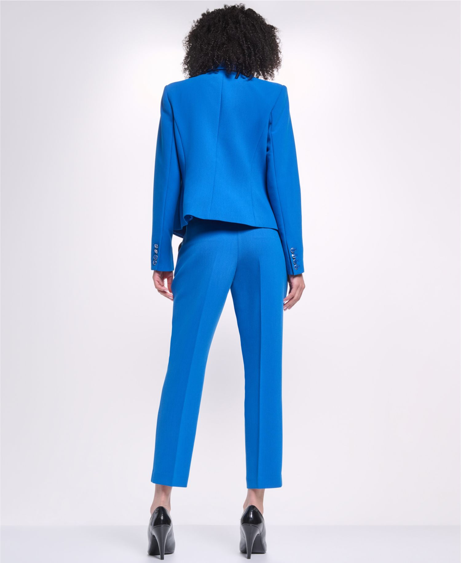 Women's V-Neck Cropped Tailored Blazer