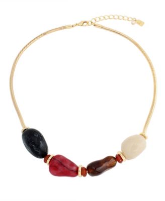Multi-Colored Stone Bib Necklace