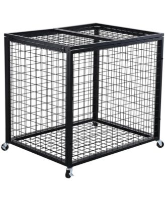 Rolling Sports Ball Storage Cart Garages Sports Equipment Organizer Steel