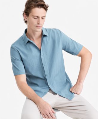 Men's Textured Striped Resort Shirt, Macy's Exclusive