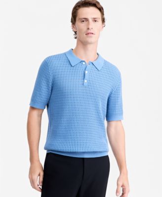 Men's Cotton Short-Sleeve Polo Sweater, Macy's Exclusive