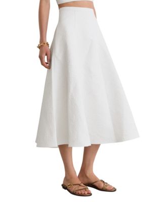 Women's Tara High-Waisted A-Line Raised Floral Jacquard Midi Skirt