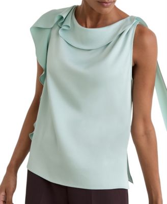 Women's Hanna Cowl Neck Satin Sleeveless Top
