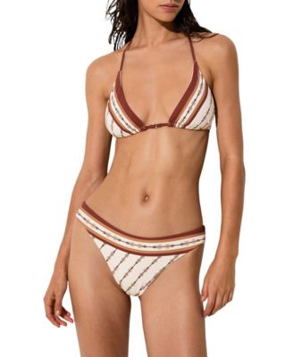 Women's Johannah Chain-Print Fixed-Side Bikini Bottoms