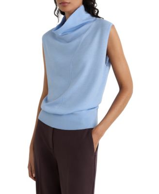 Women's Honey Merino Wool Funnel-Neck Sleeveless Knit Top