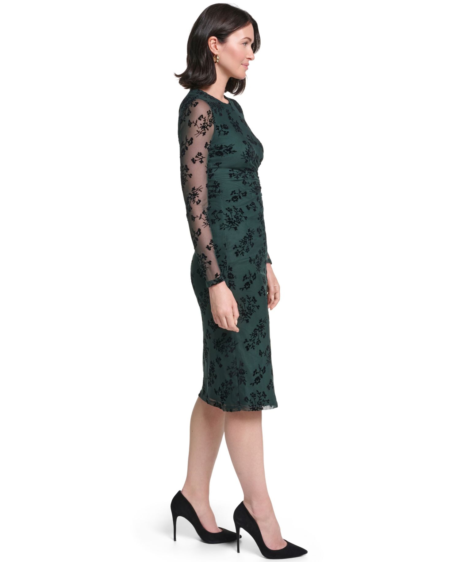Petite Crew Neck Midi Dress