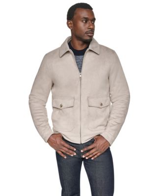 Men's Faux Suede Zip-Front Hipster Jacket