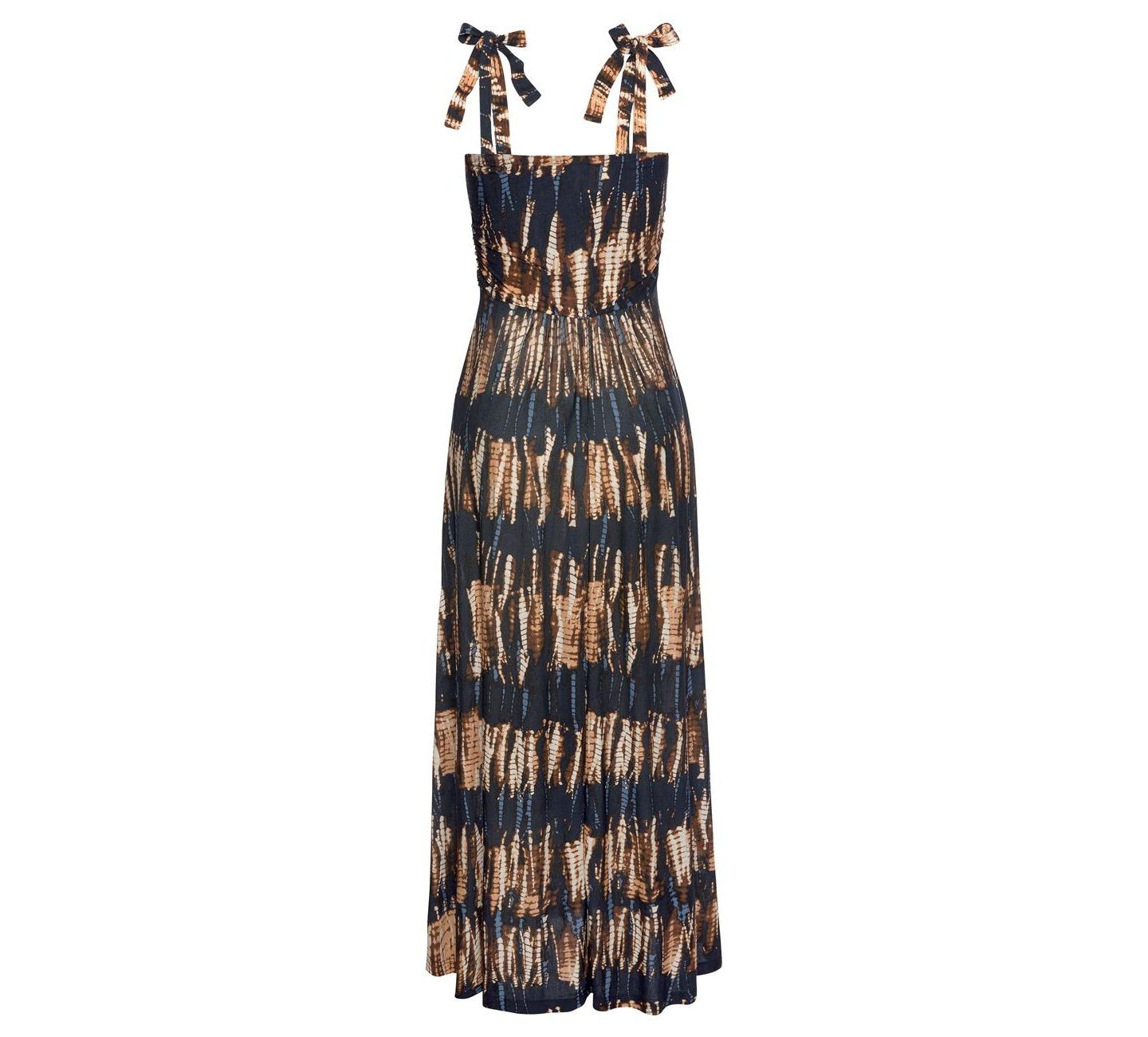 Женское платье LASCANA Viscose Tropical Print Tie Strap Slit Halter-Neck Maxi, цвет: Open Miscellaneous — фото 7