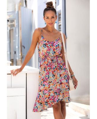floral vacation dresses Sylviya Women's Casual Print Summer Dress Outfits For Women Beach Holiday Country Concert Outfit,Floral Cruise Tropical Crafted from a soft cotton Kenvina Summer Dresses for Women