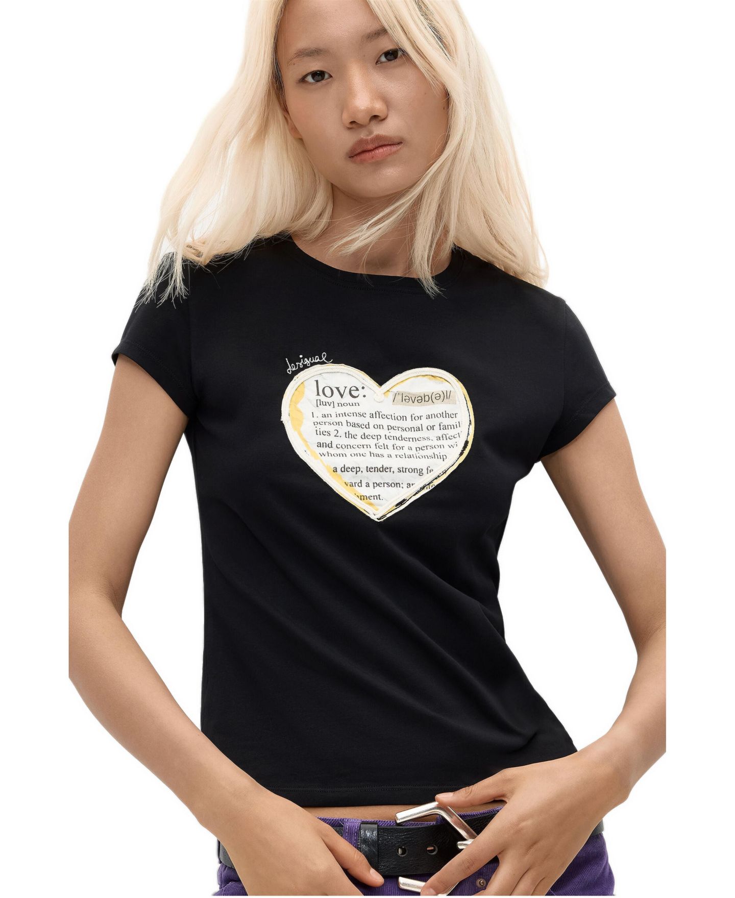 Женская футболка Desigual Printed knit, цвет: Чёрный — фото 3