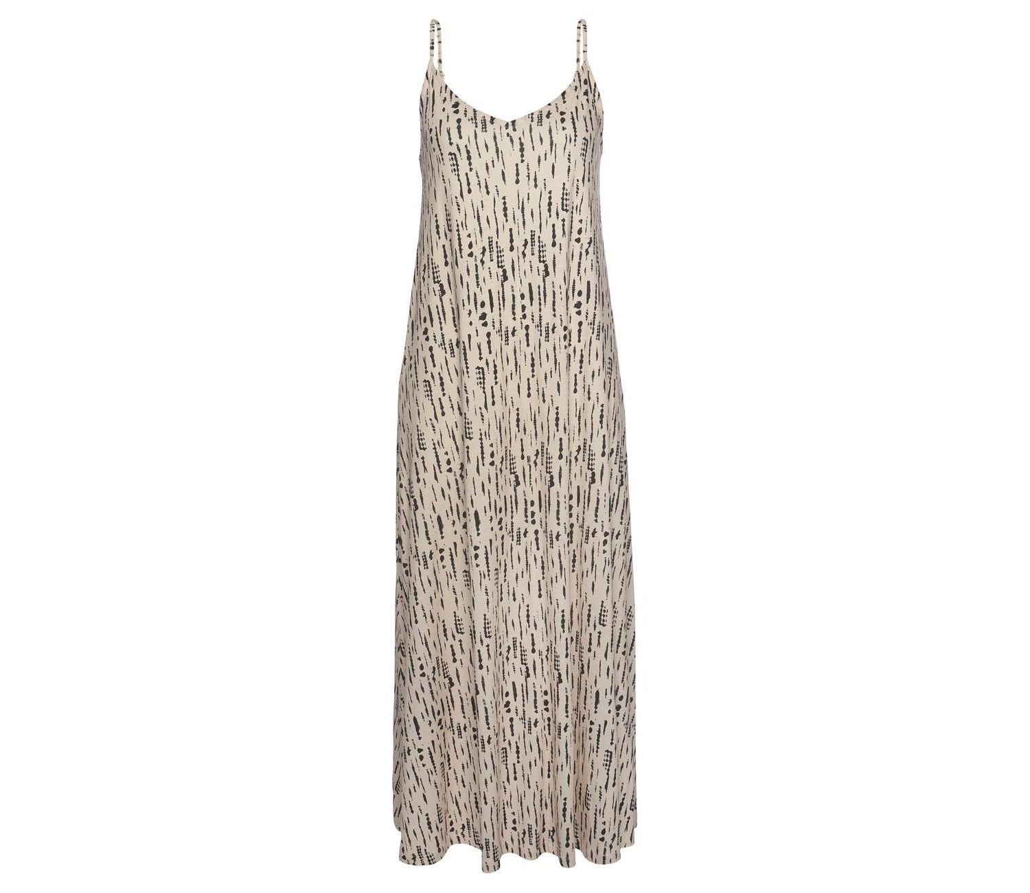 Women's Viscose Printed Tie Back V-Neck Maxi Dress