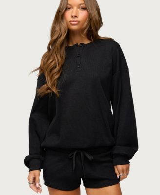 Women's Baila Waffle Henley Top